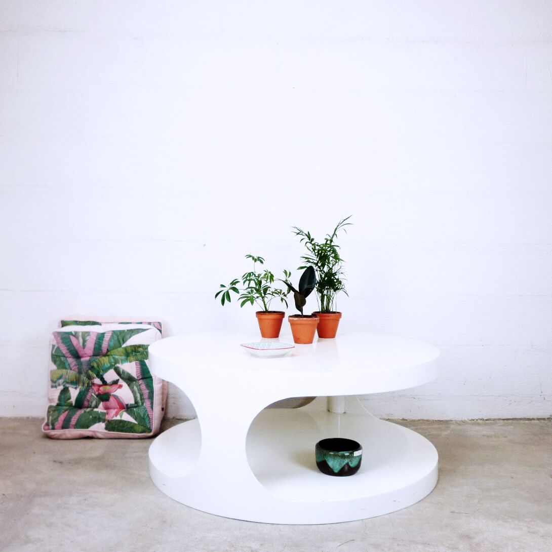 Cylindrical coffee table 60s