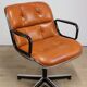 Charles Pollock leather office chair, Knoll edition, 1970