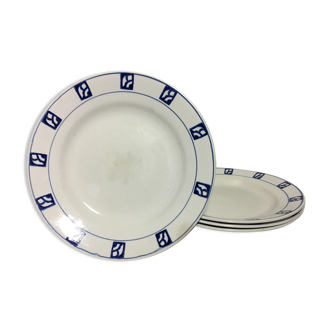 Lot de 4 assiettes plates vintage « ste amandinoise st amand »
