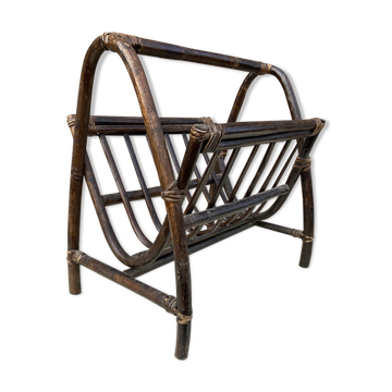 Vintage wicker magazine holder
