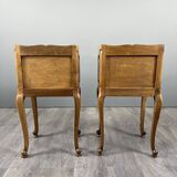 Pair of Louis XV style bedside tables in wood, 20th century