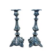 Pair of Art Nouveau Silver-Plated Candlesticks