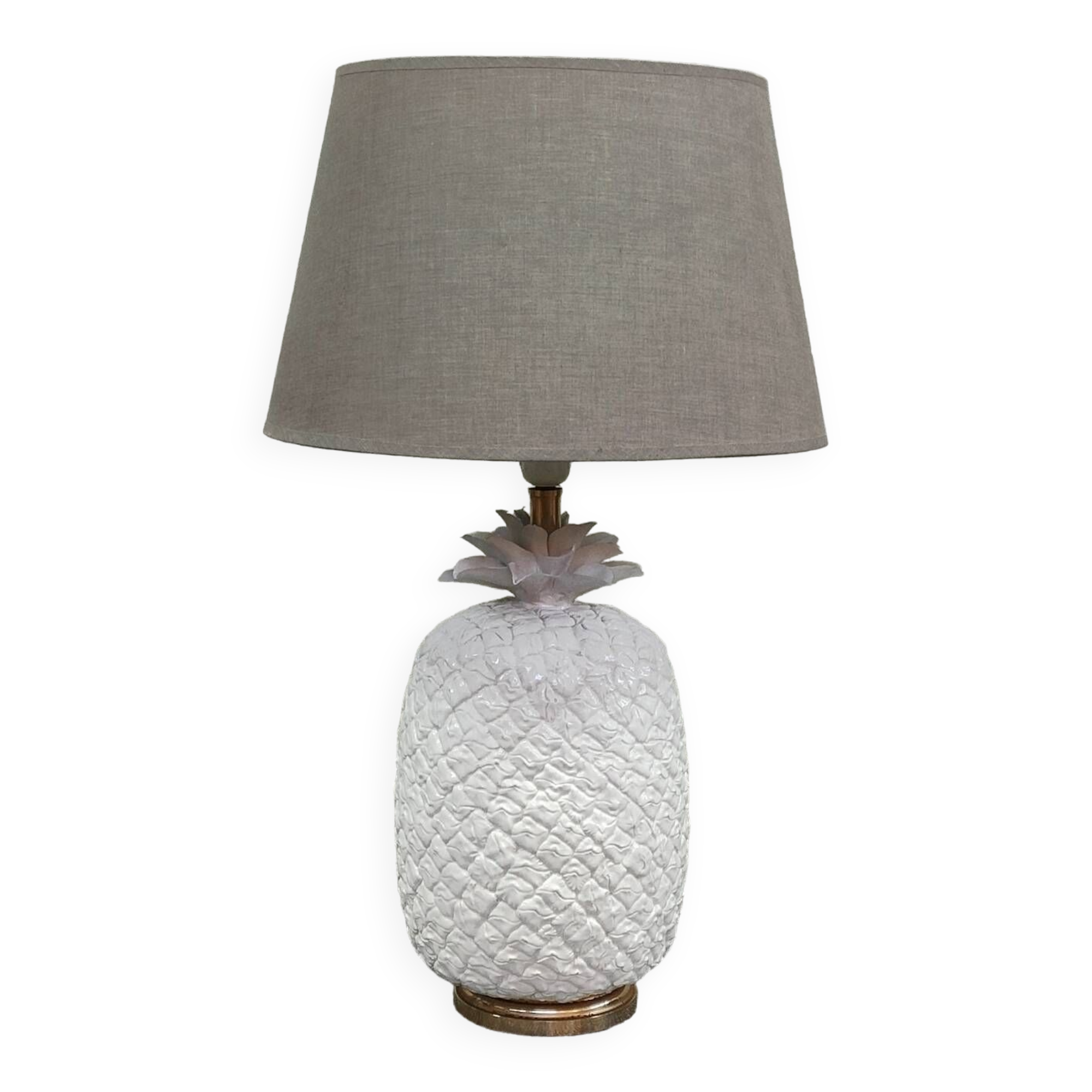 White earthenware pineapple lamp
