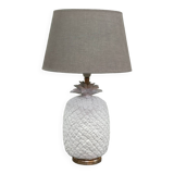 White earthenware pineapple lamp