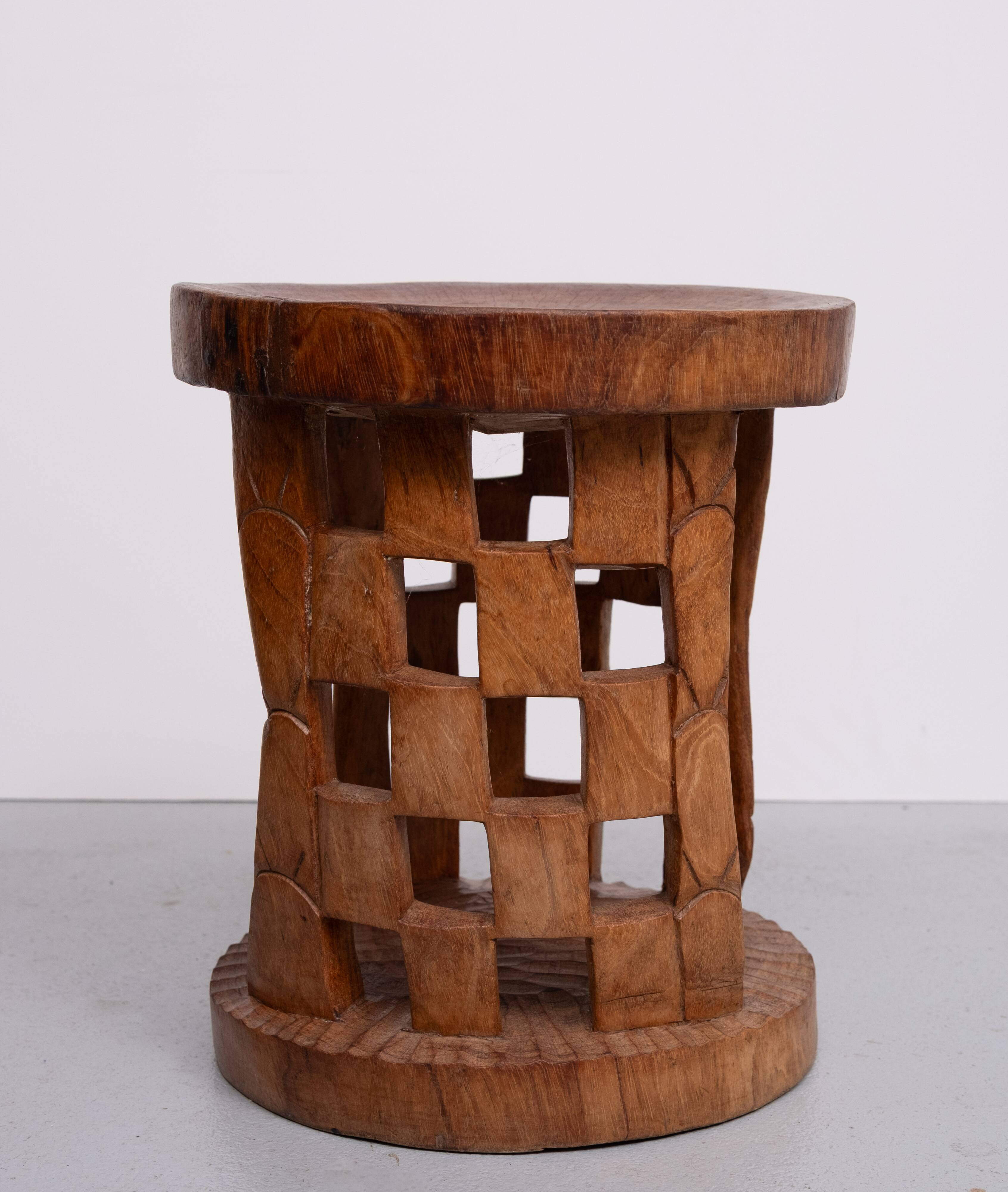 African hand carved stool Cameroon 1950s