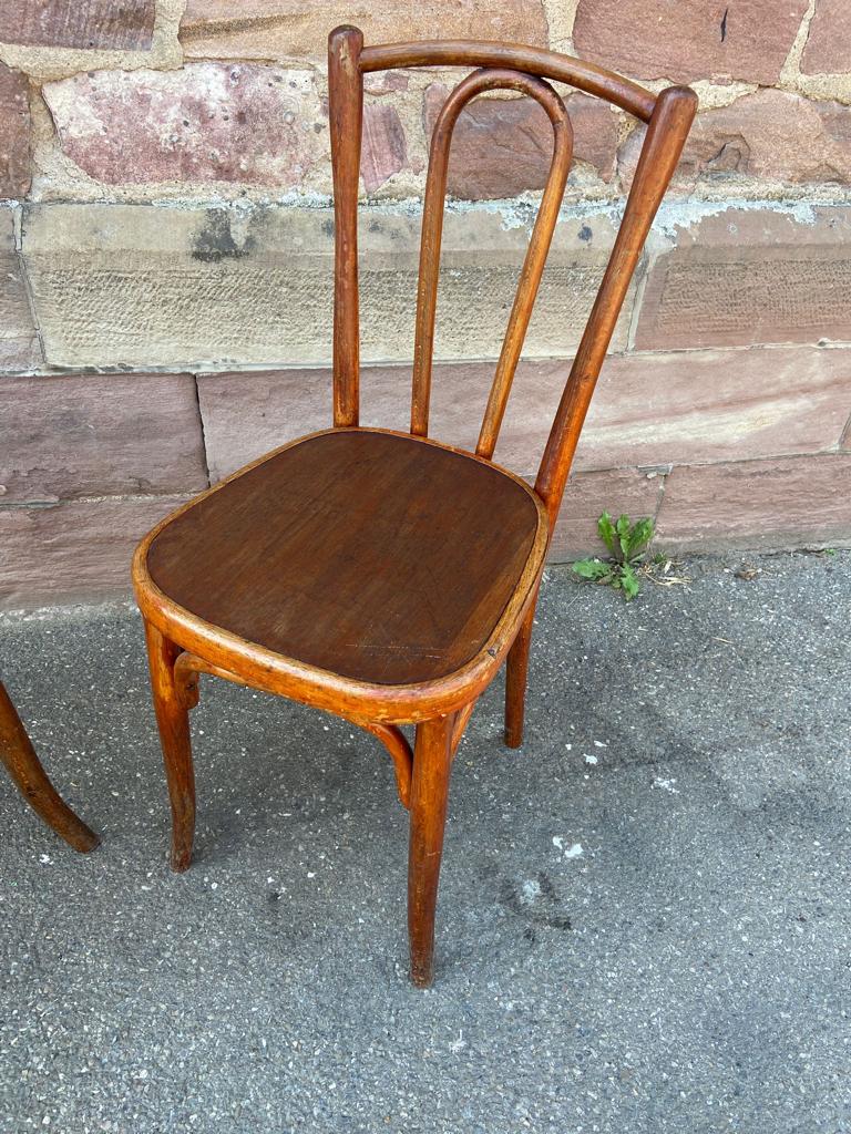 Pair of chairs bistro coffee wood curved