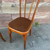 Pair of chairs bistro coffee wood curved