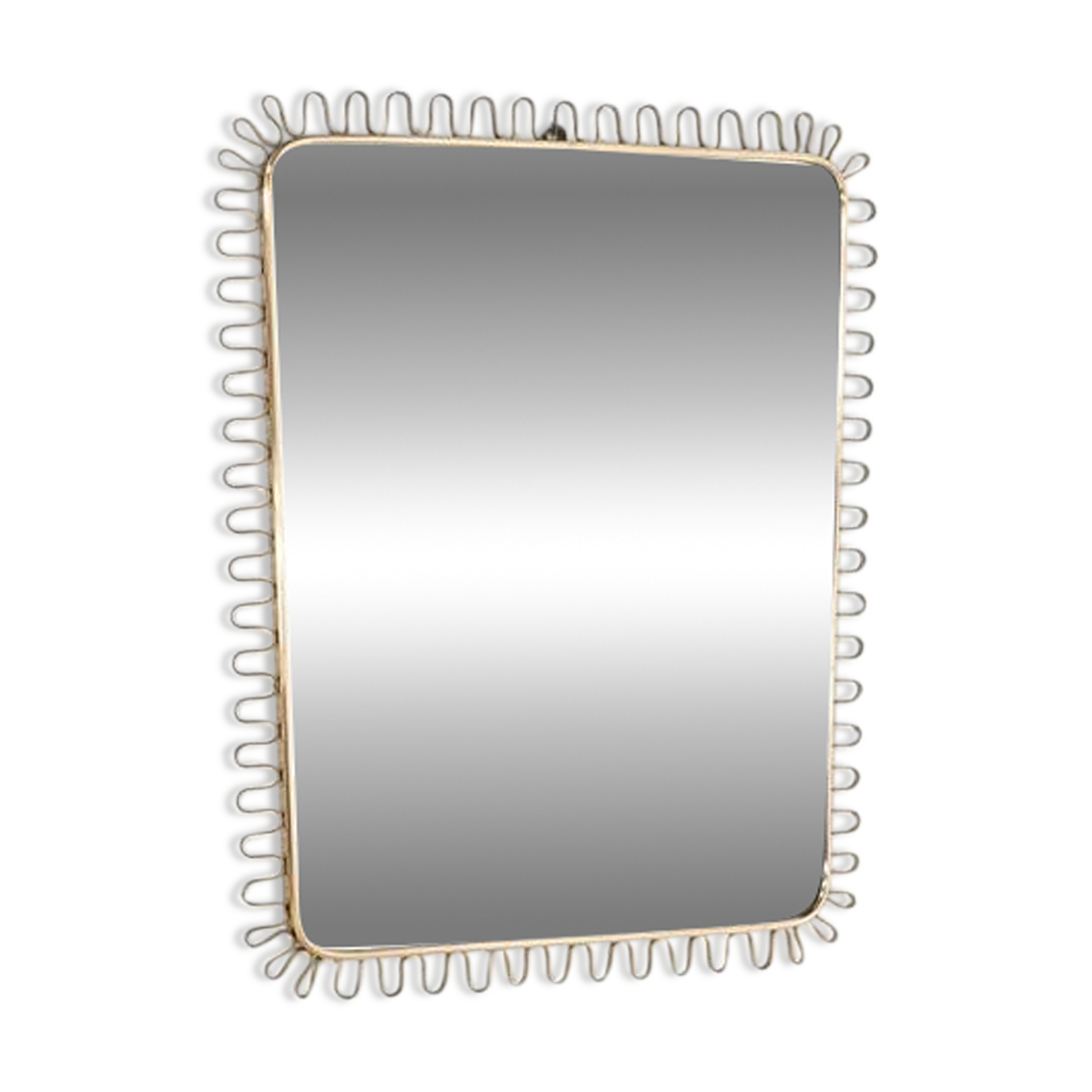 Brass wall mirror, Italy, 1950s