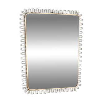 Brass wall mirror, Italy, 1950s