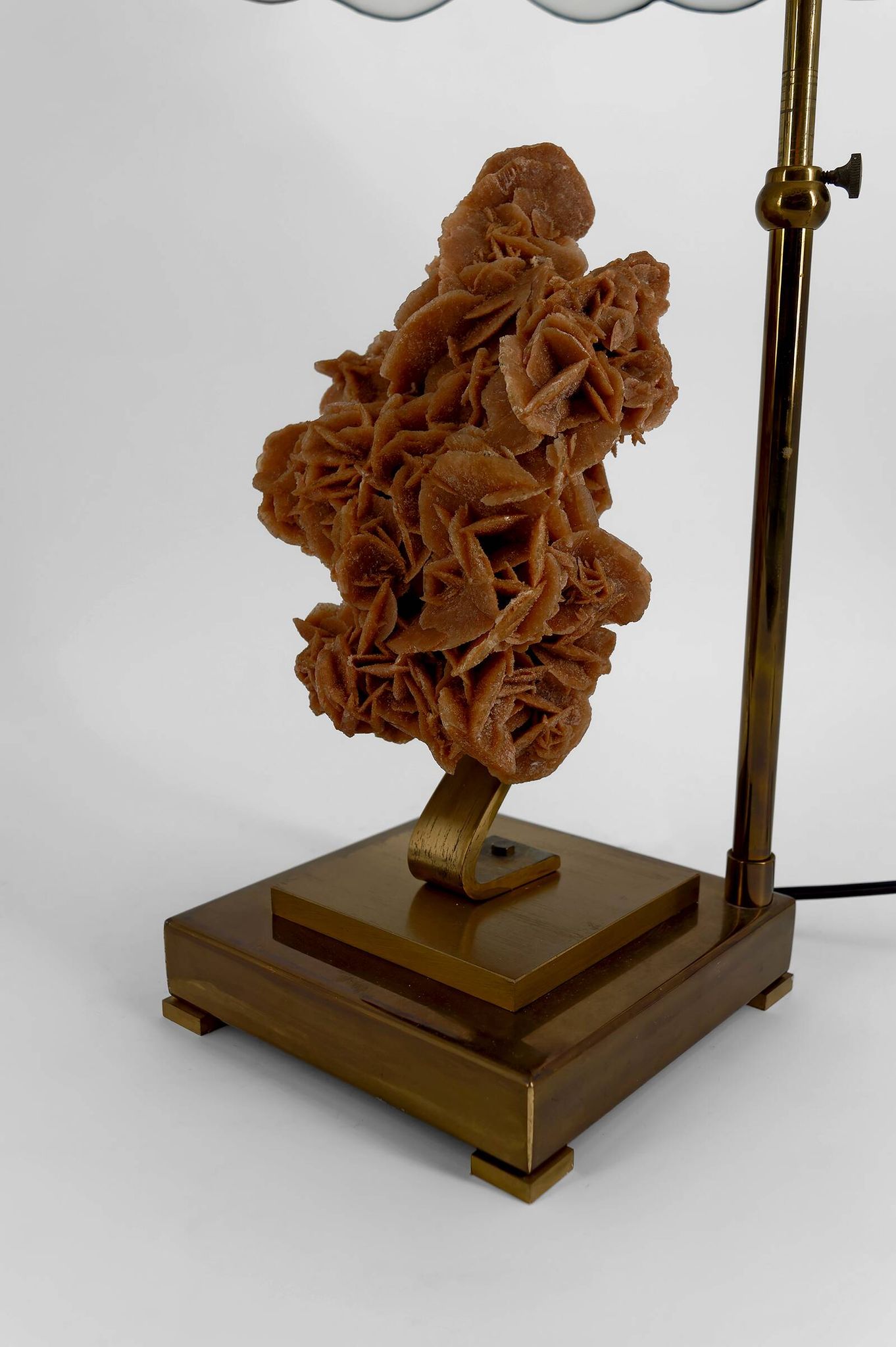"Rose des Sables" Lamp, Bronze and Stained Glass Shade – circa 1970