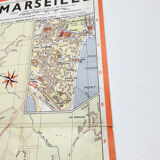 Vintage map of Marseille 1970