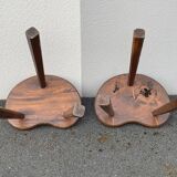 Pair of brutalist tripod stools