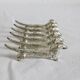 6 dog dachshund knife holders in vintage silver color metal