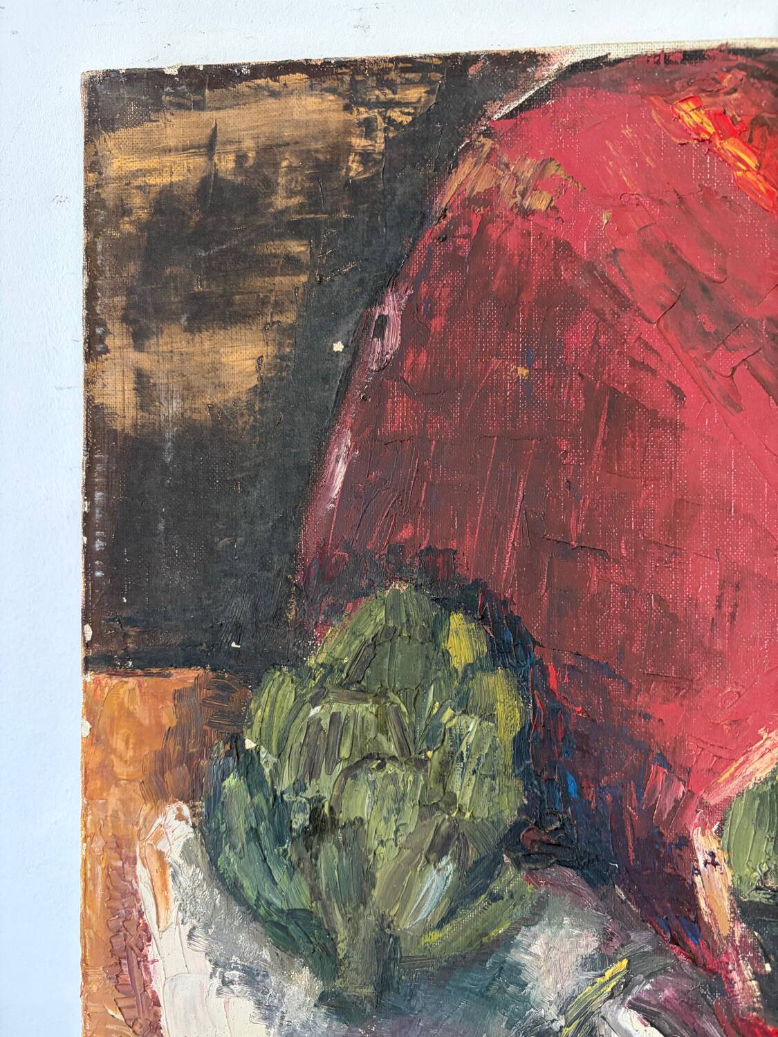 Retour du marché, huile sur toile signée Perrin