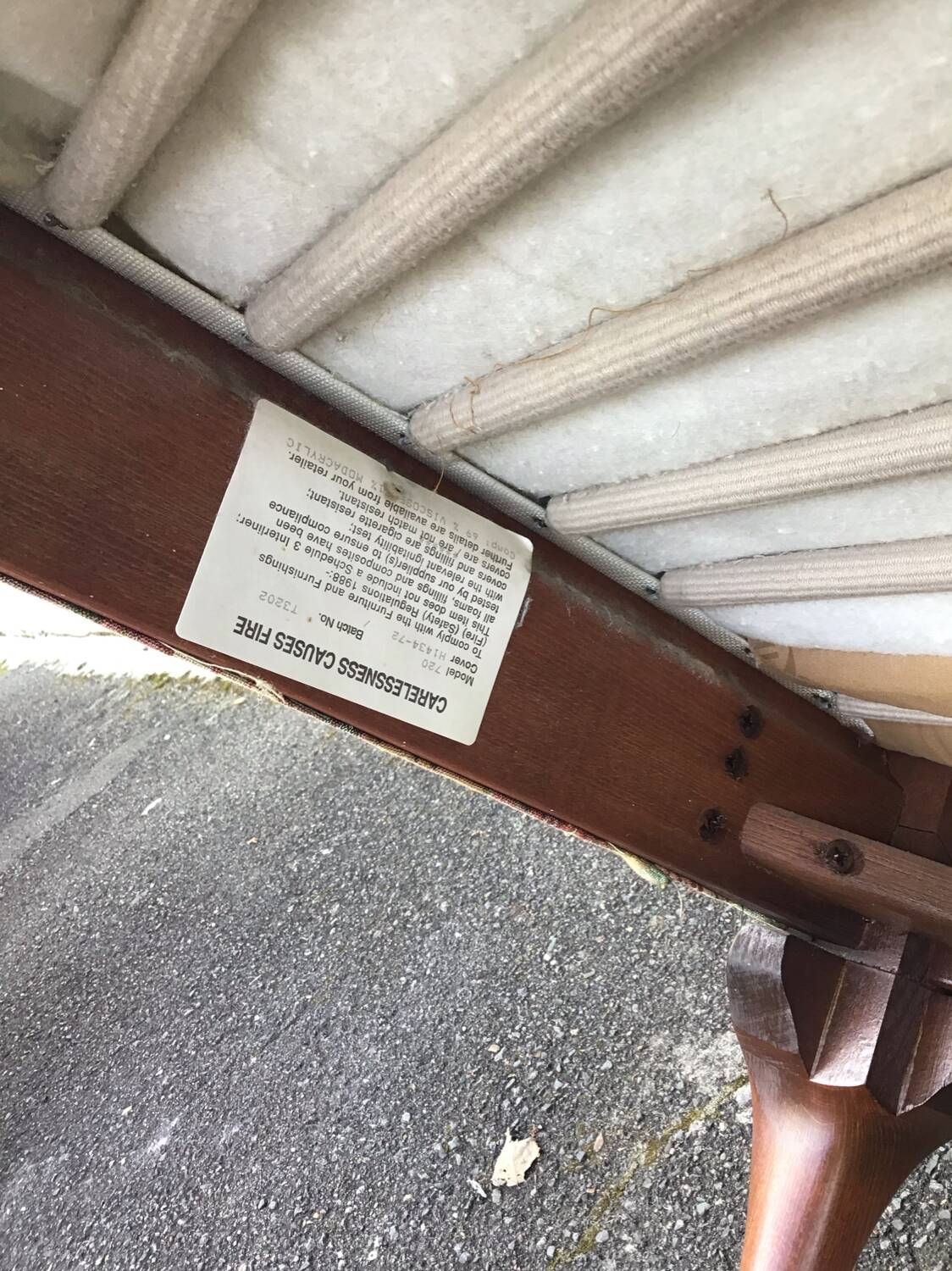 Old pair of Knoll Parker fabric armchairs