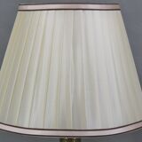 Lamp in gilded bronze and patinated empire style pleated lampshade