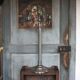 Chandelier with 5 lights, large candelabrum, candle holder, interior decoration.