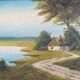 Painting „The Way to Home”, Scandinavian design, 1970s, by V. Kier