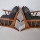 Leather Lounge Armchair Set – Teak, 1960s Mid-Century Vintage