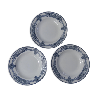 Terre de fer 3 assiettes creuses medaillon