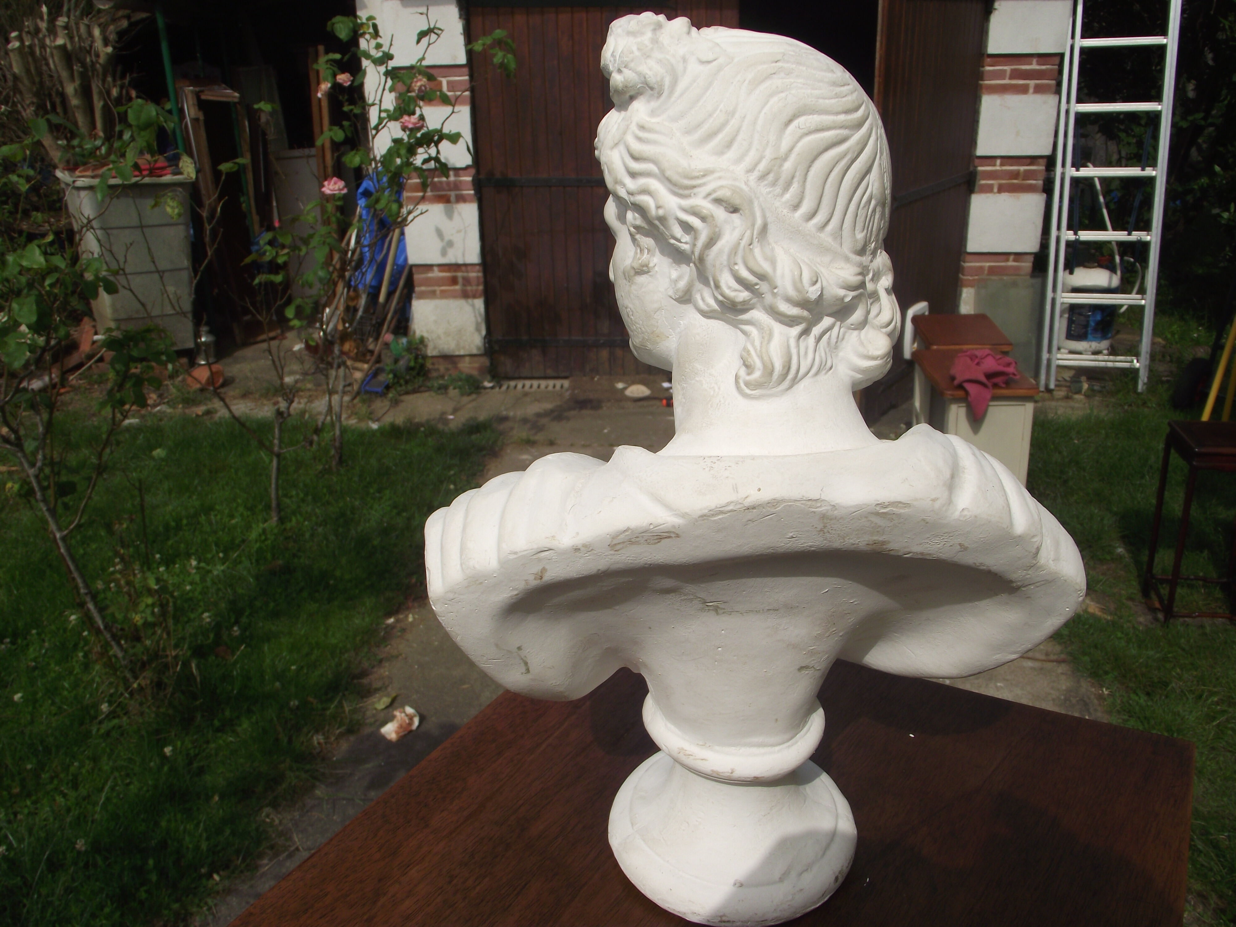 Bust of a man in plaster