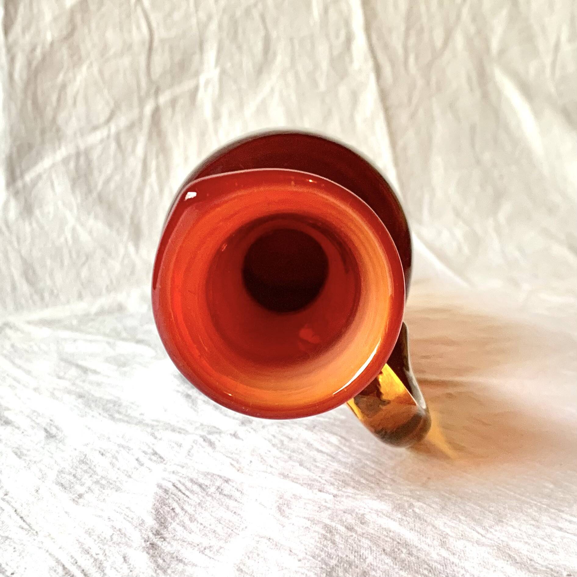 Vintage red blown glass vase