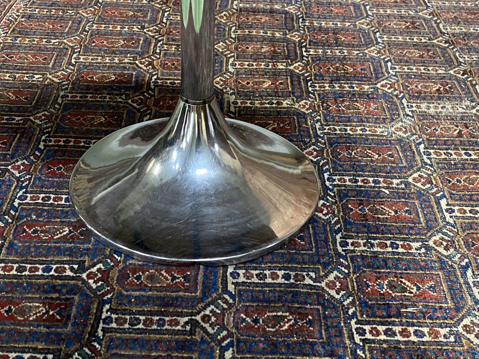 Round coffee table chrome foot, 70s