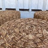 4 wooden stools and rope 1960