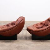 Lounge Set in Cognac color by Illum Wikkelsø for Ryesberg Møbler, 1970