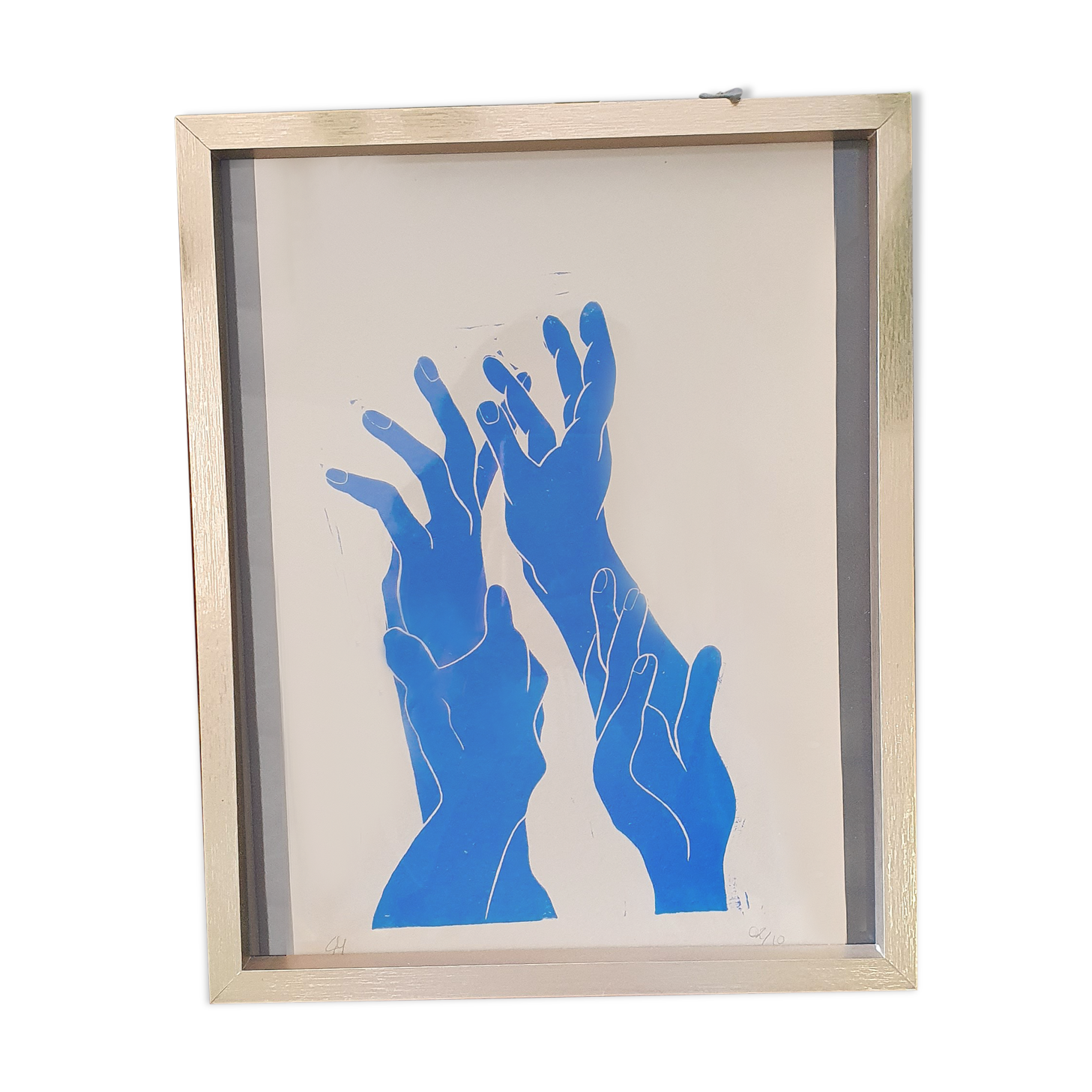 Linocut - The embrace