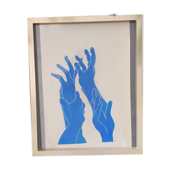 Linocut - The embrace