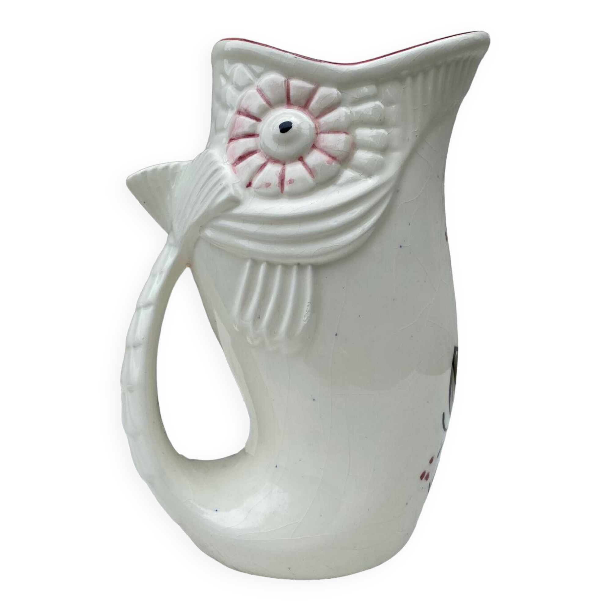 Vase Poisson en céramique Vintage