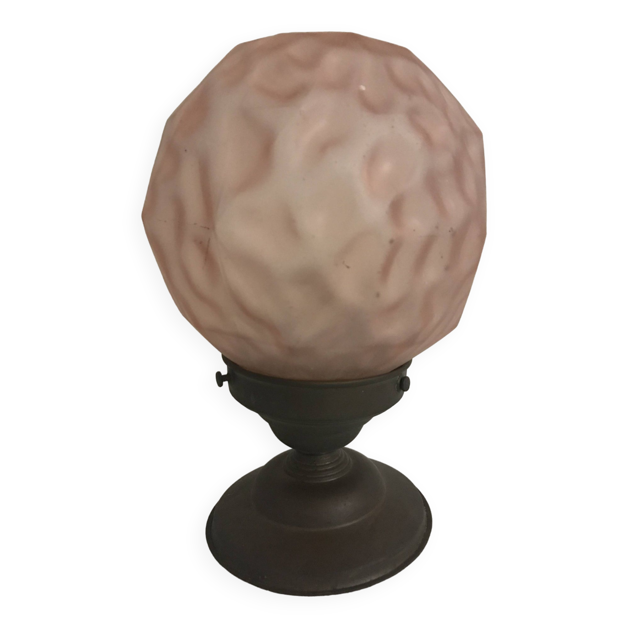 Art Deco Pink Glass Globe Wall Ceiling Light