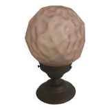 Art Deco Pink Glass Globe Wall Ceiling Light