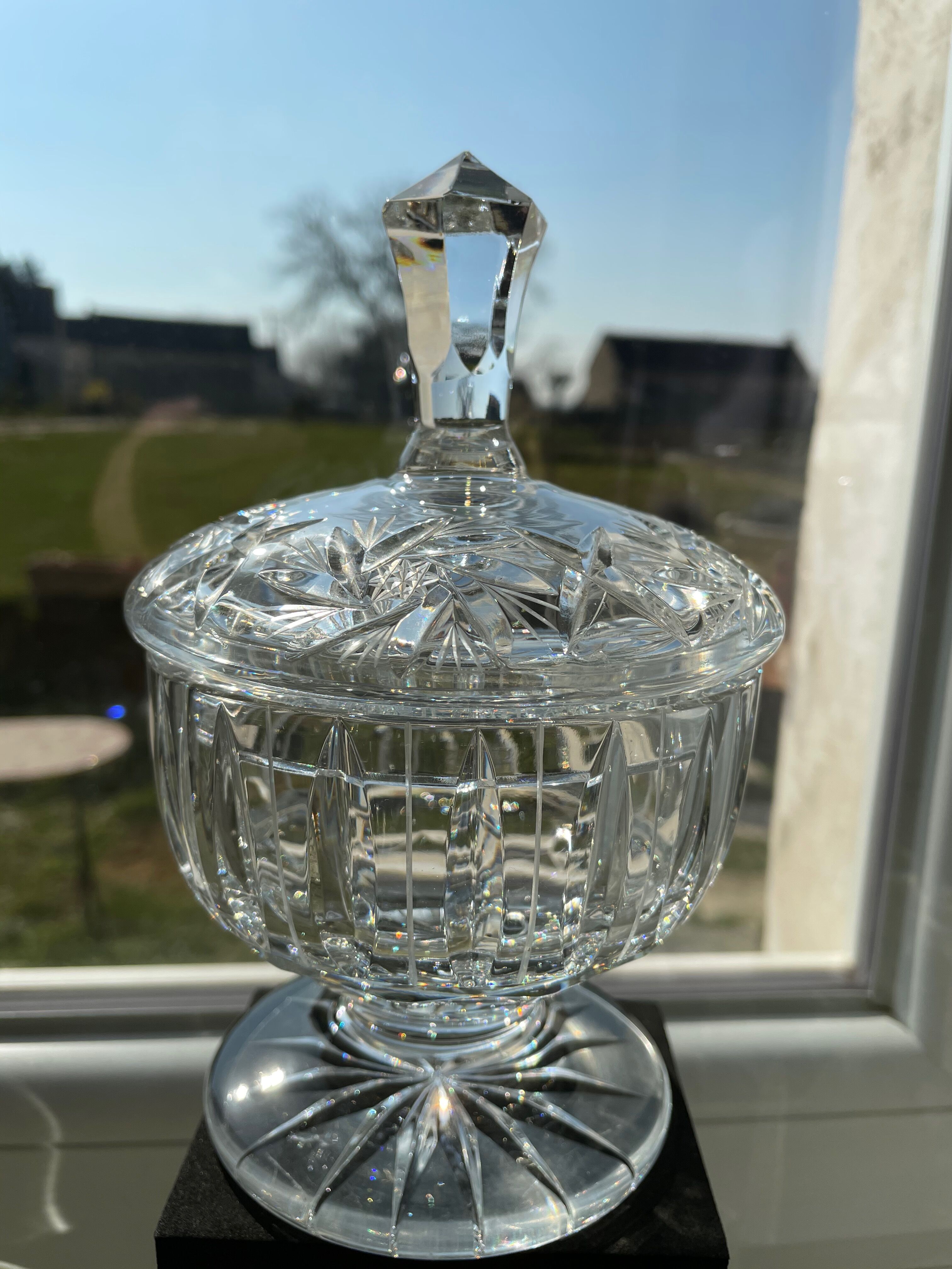 1547 Bohemian Crystal - Sugar or foot candy - Modern mid-century - Cut crystal