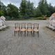 4 vintage Fischel bistro chairs in curved wood and cane