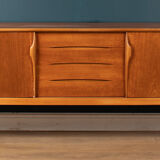 Retro teak 1960s jentique mid century sideboard with folded handles