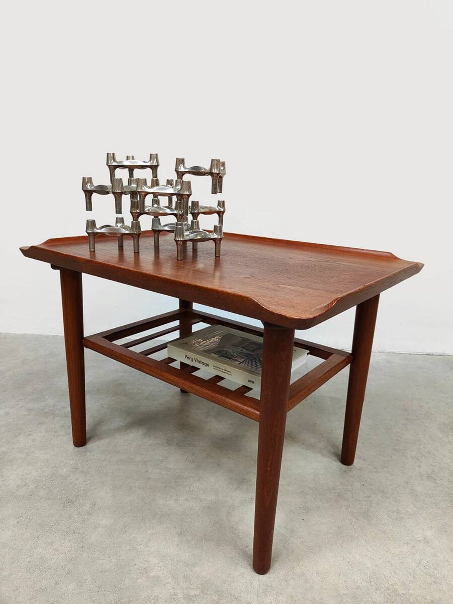 Vintage Scandinavian teak coffee table side table Holger Georg Jensen Kubus