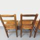 Set of 4 vintage brutalist chairs in wood and straw from the 60s