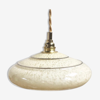 Yellow Clichy glass pendant lamp