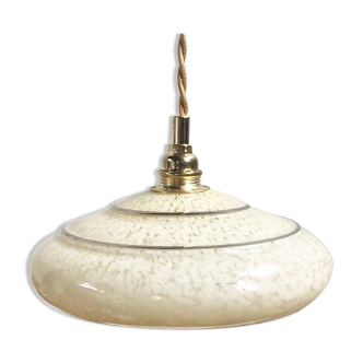 Yellow Clichy glass pendant lamp