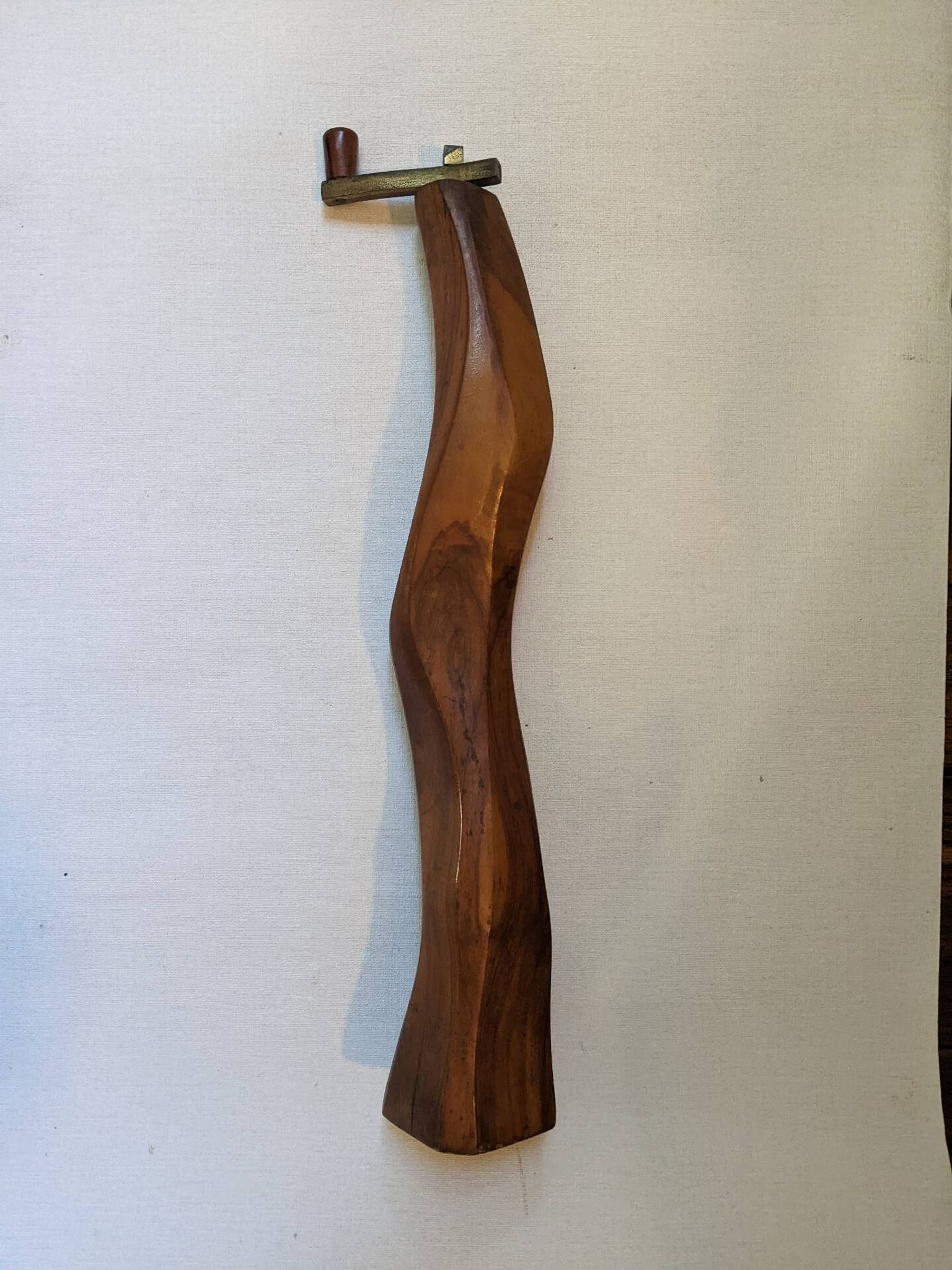Vintage 1960s olive wood pepper mill