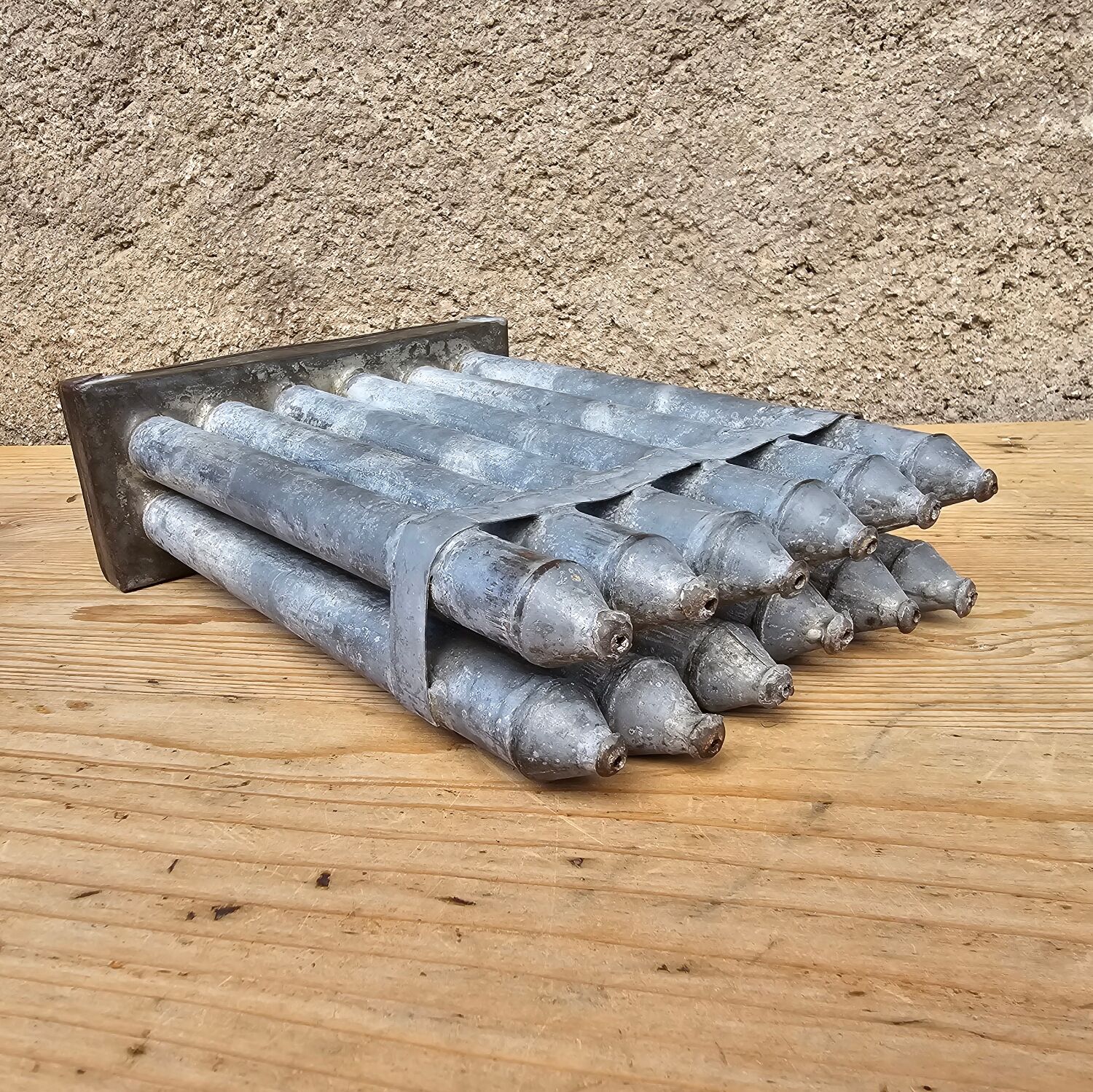 Old sheet metal candle mold