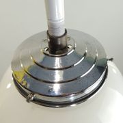 Vintage 70s pendant lamp in white opaline glass, 20 cm globe, chrome, light