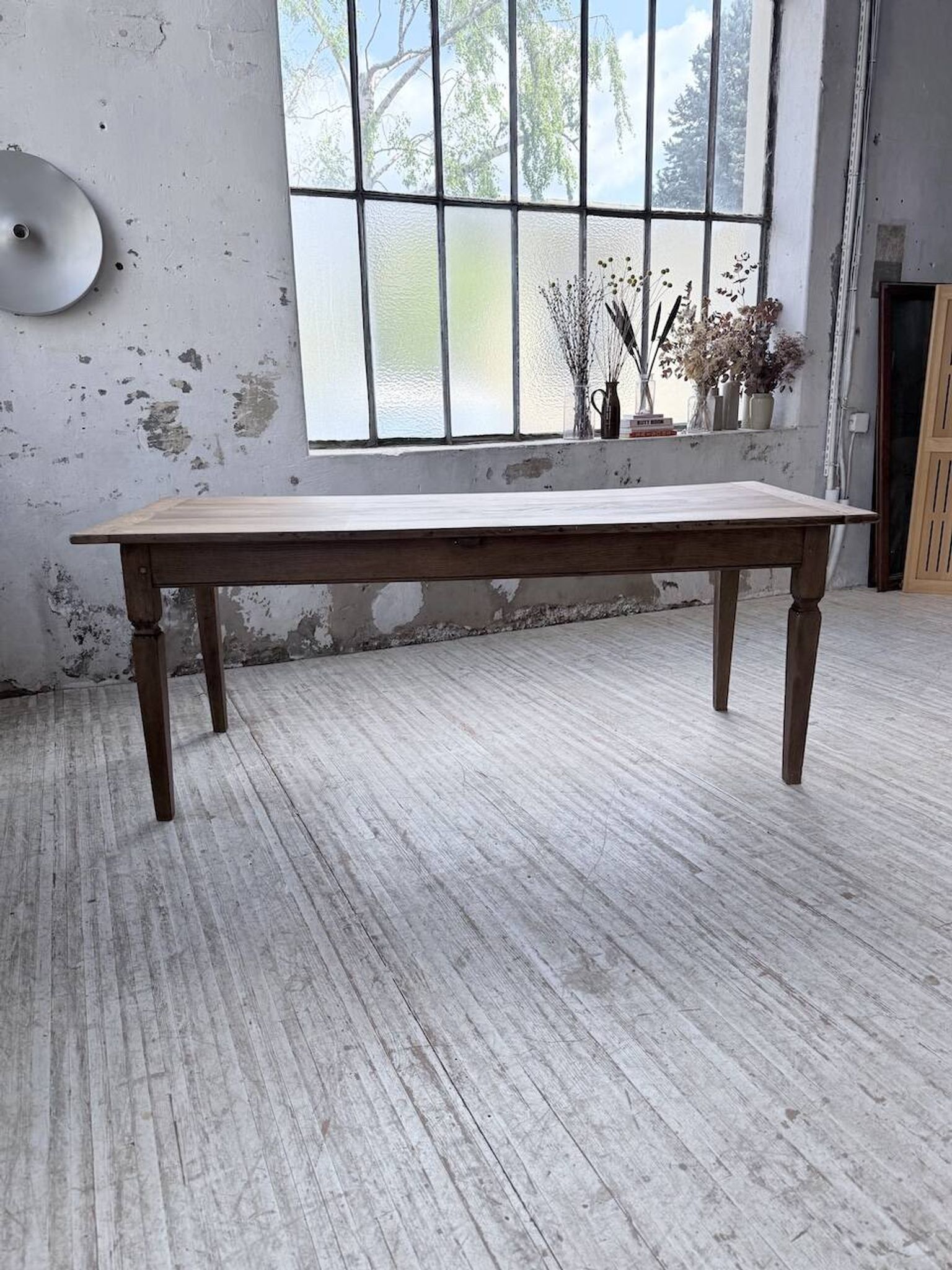 Solid oak farmhouse table with extensions (190-280cm) 1950