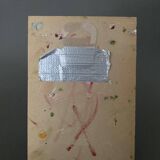 Huile sur carton bouquet de fleurs nature morte par Rosa Gamba XXe