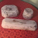 ensemble de 3 pate de verre rose 1920 signé lorrain 23x13 bon etat