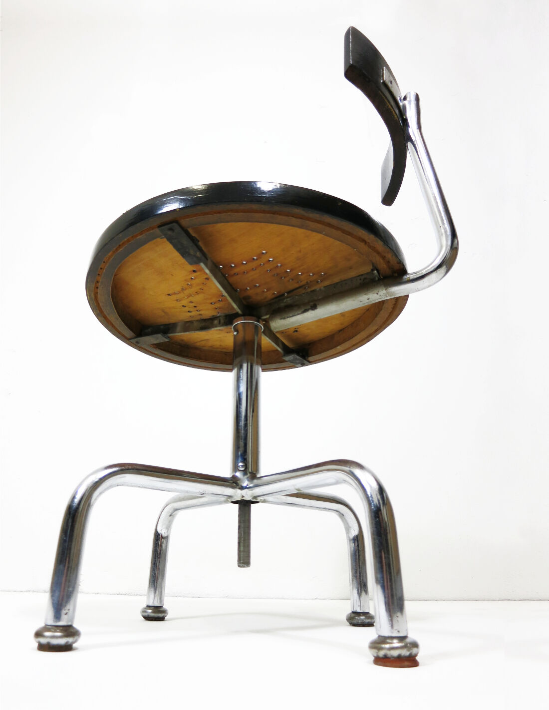 Architects chair with tubular steel frame, height adjustable