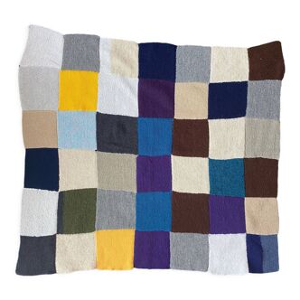 Multicolored patchwork wool plaid