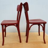 4 red chairs bistro Baumann
